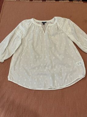 Ralph Lauren Chaps wm’s large White Embroidered Peasant Blouse